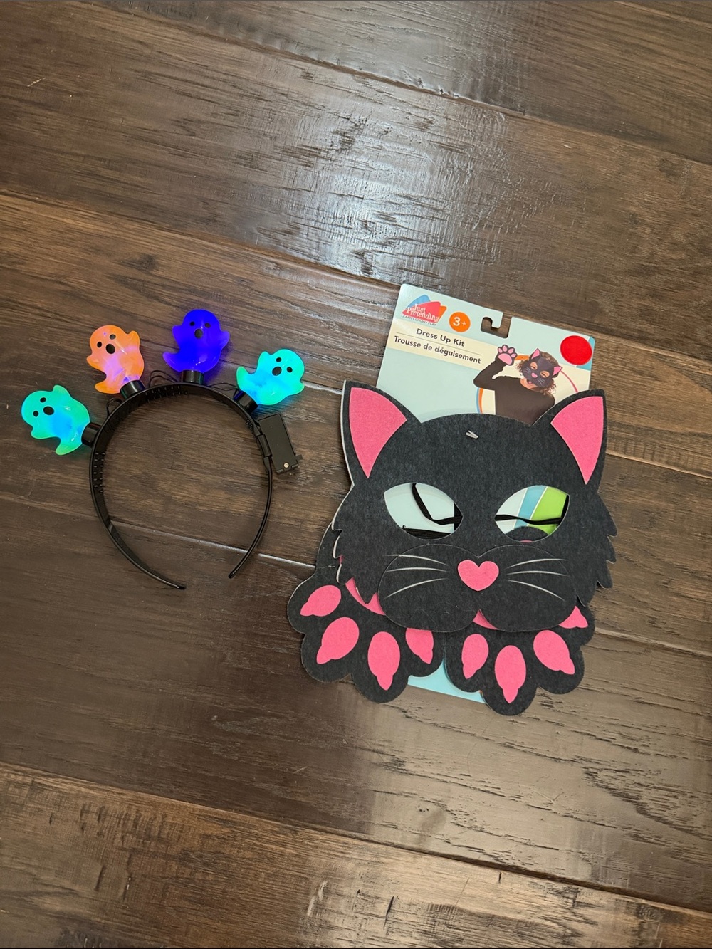 Kids Costume Cat Dress-Up Mask and Multi-Color Ghost Headband Set Halloween